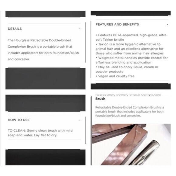 New Hourglass Retractable Double-Ended Complexion Brush NEW - Picture 4 of 9